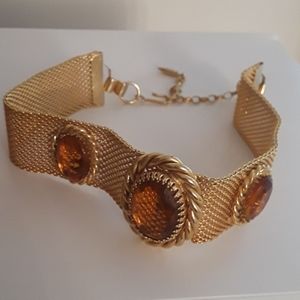 Beautiful Amber & Mesh Necklace